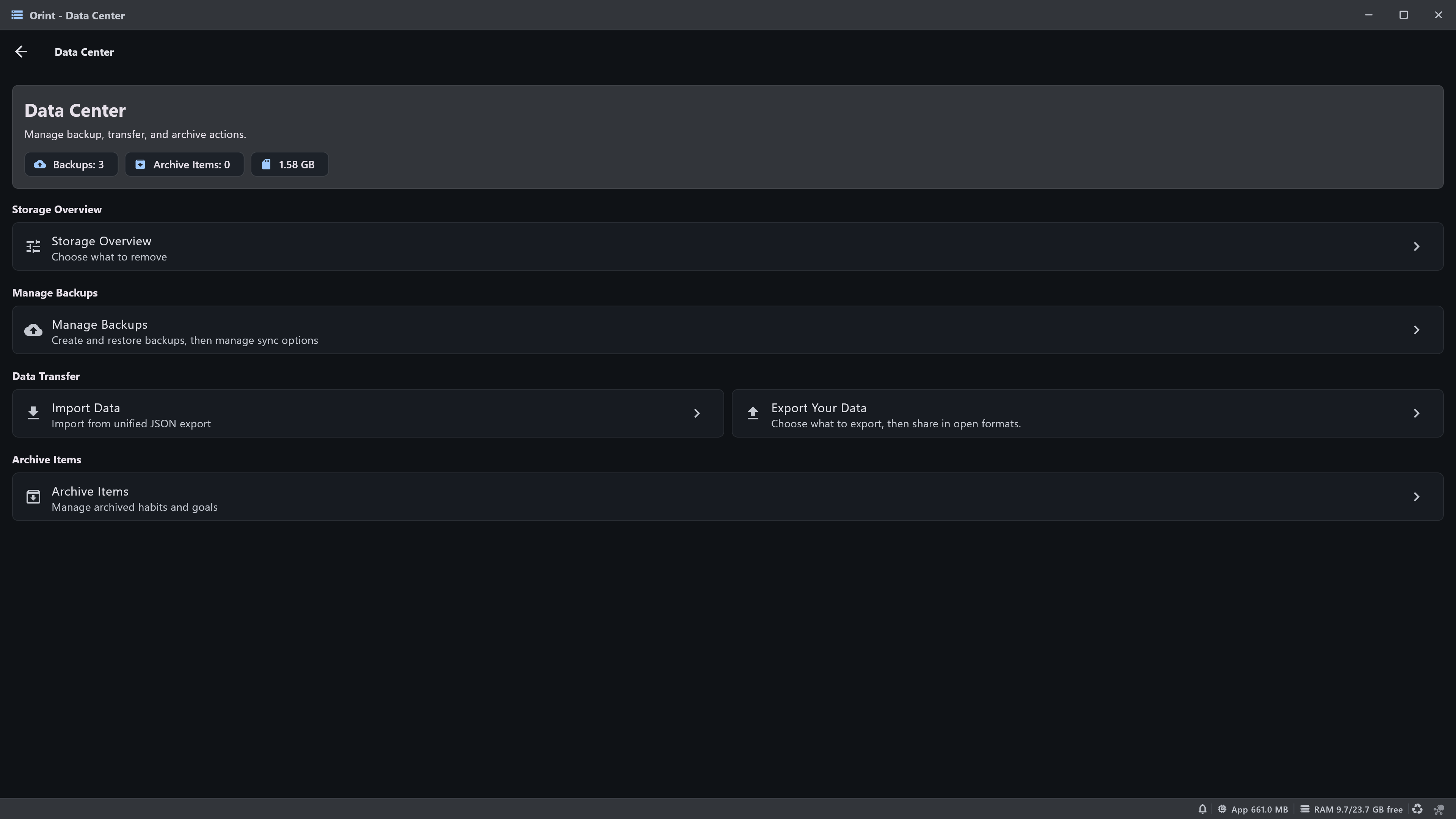 Windows Data Center screenshot