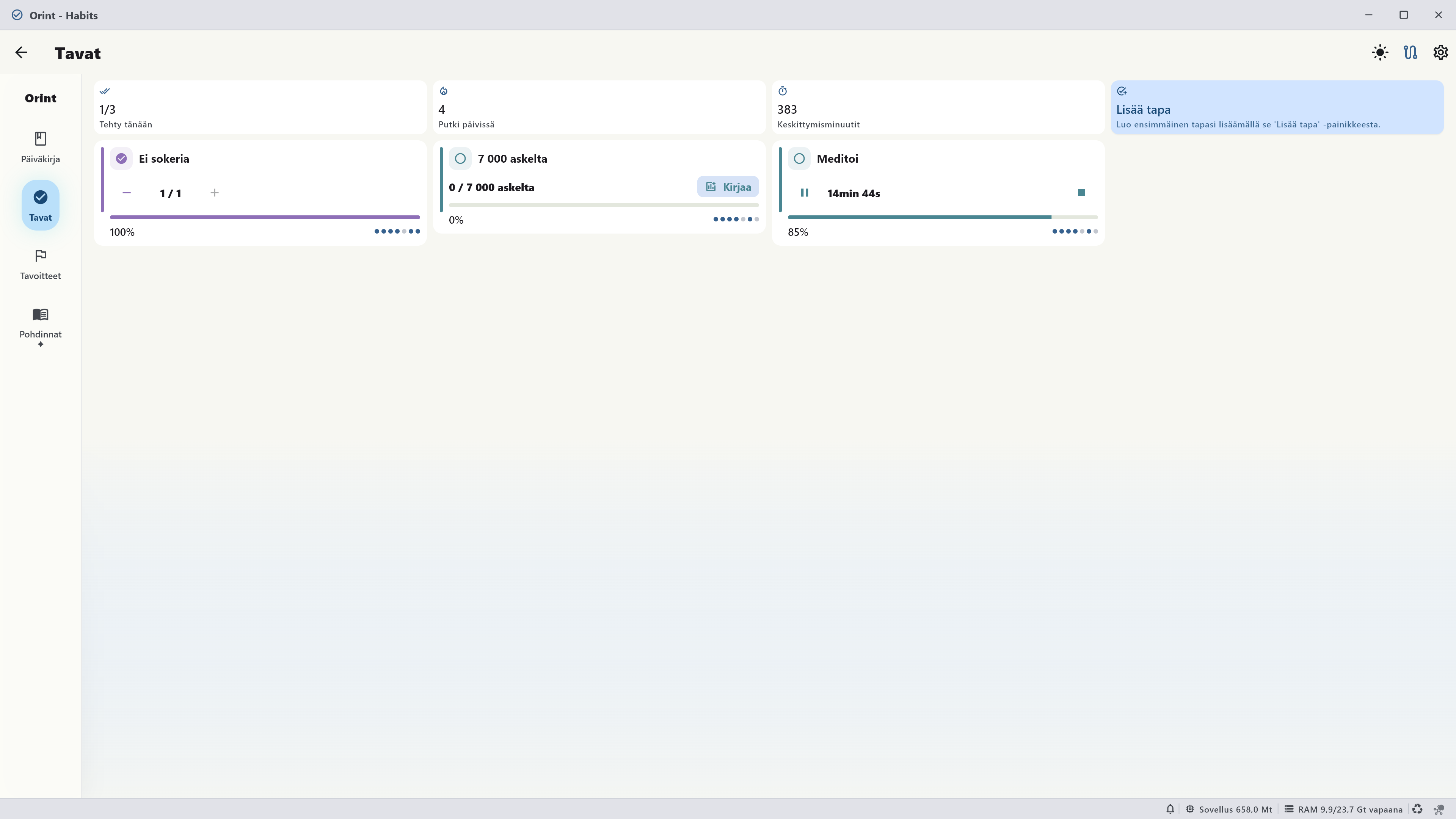 Windows Habits screenshot