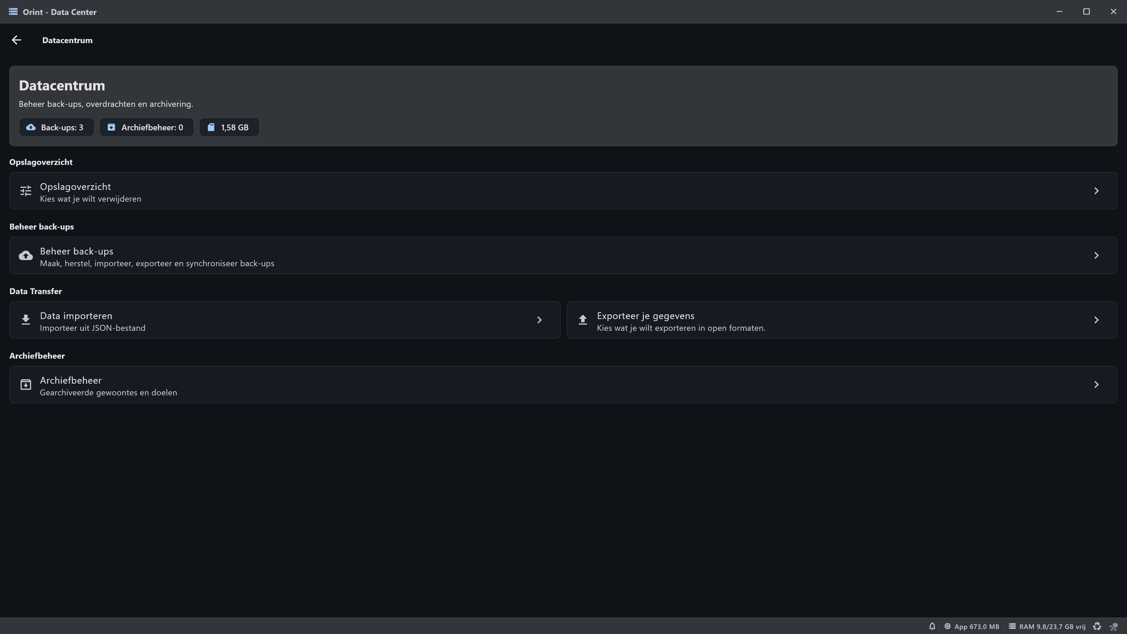 Windows Data Center screenshot