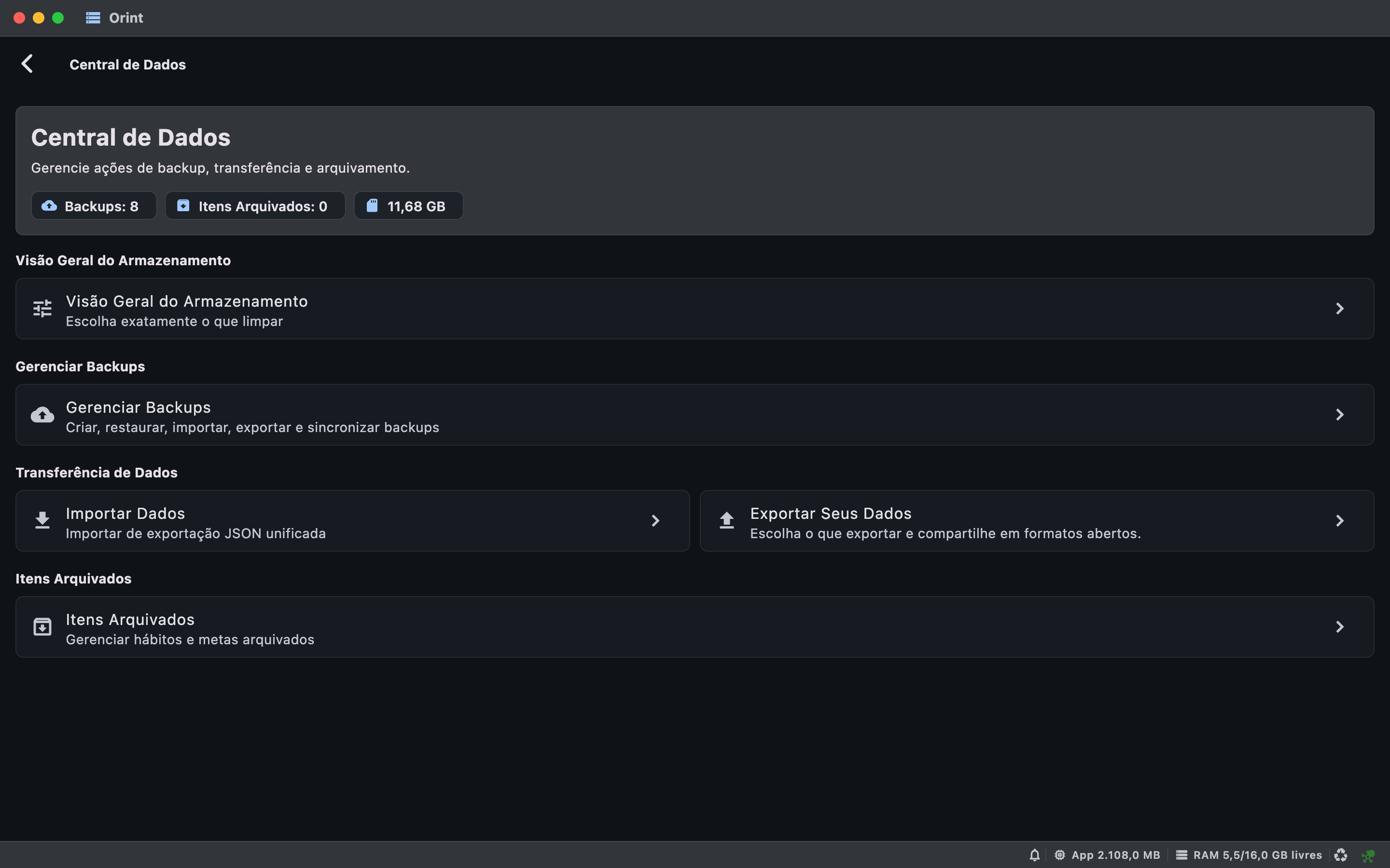 Mac Data Center screenshot